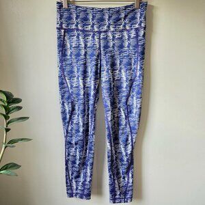 EUC LIKE NEW VINEYARD VINES PERFORMANCE BLUE WHITE PRINTED LEGGINGS SIZE SMALL